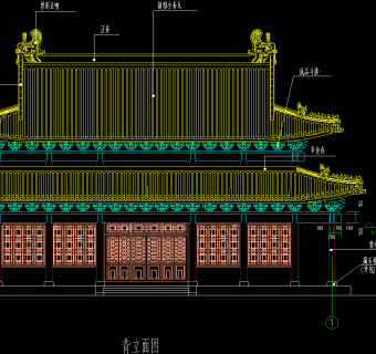 金殿建筑施工图纸，寺庙CAD建筑图纸下载