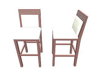 现代<em>实木吧椅</em>sketchup模型，固定吧椅草图大师模型下载