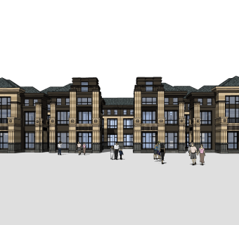 欧式别墅外观草图大师模型，别墅外观sketchup模型免费下载