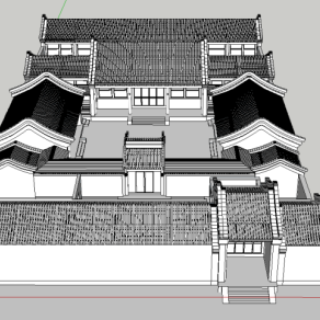 中式古建北京四合院模型