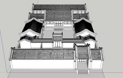 中式古建北京四合院模型