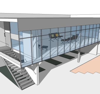 路德维希·密斯·凡·德·罗 别墅居住作品草图大师模型下载