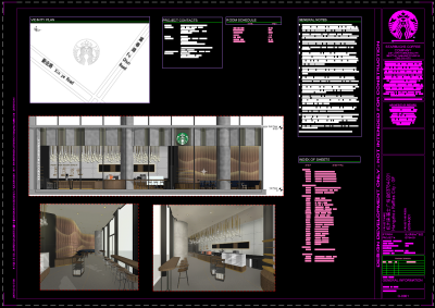 来福士星巴咖啡CAD施工图，餐饮CAD施工图纸下载