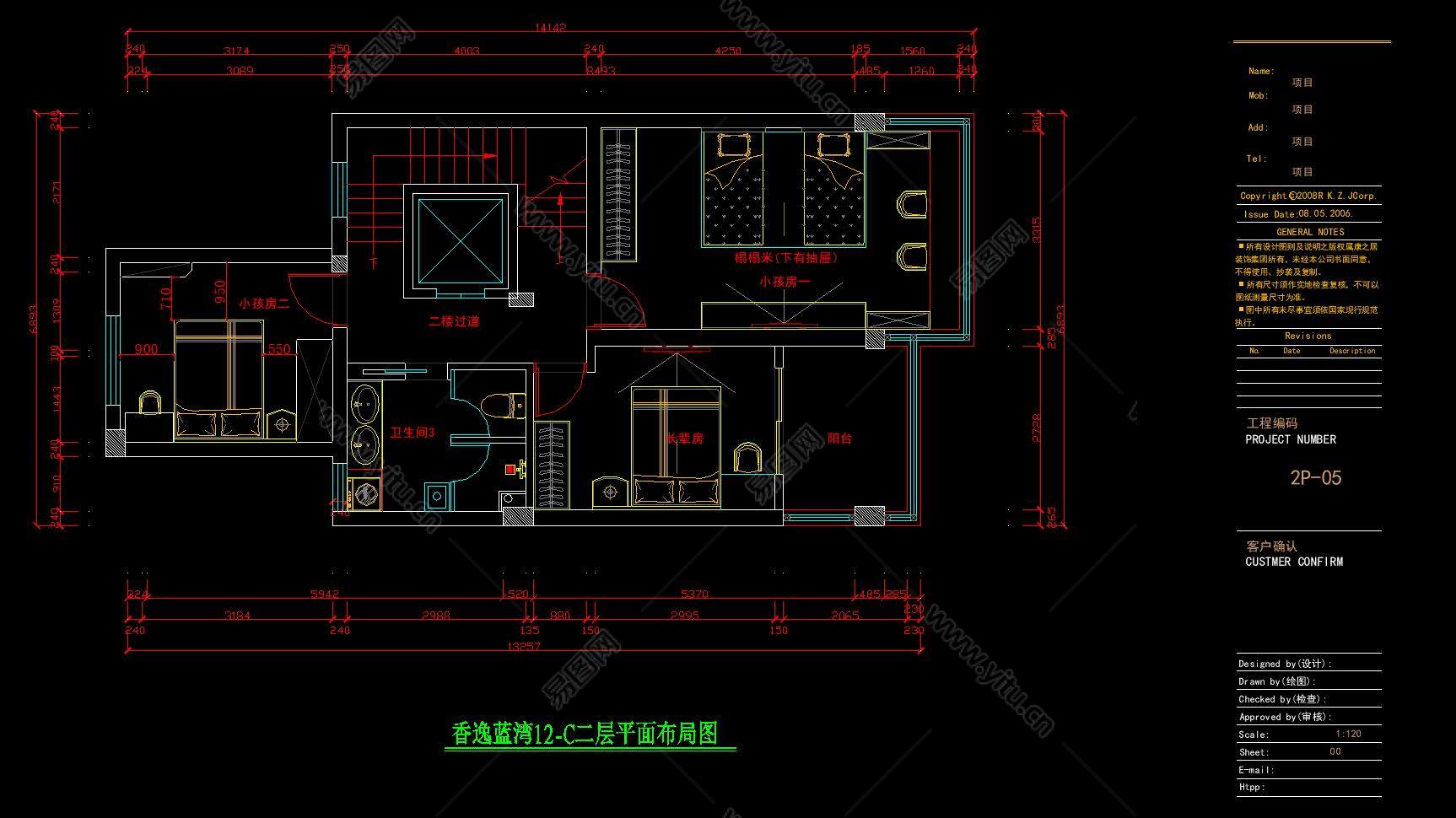 别墅建筑工程图纸，别墅CAD图纸下载 - 易图网