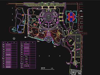 山东城市文化广场景观施工图CAD图纸