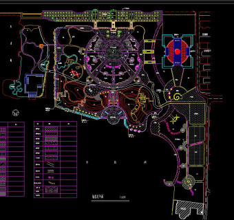 山东城市文化广场景观施工图CAD图纸