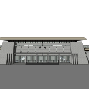 现代长途汽车站草图大师模型，汽车站sketchup模型