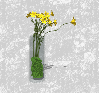 香雪兰花瓶插花su模型，花艺草图大师模型下载