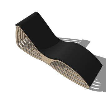 户外椅skp文件下载，户外躺椅SU模型免费下载