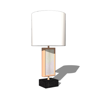 创意金属台灯草图大师模型，蛇皮纹台灯效果图su模型下载