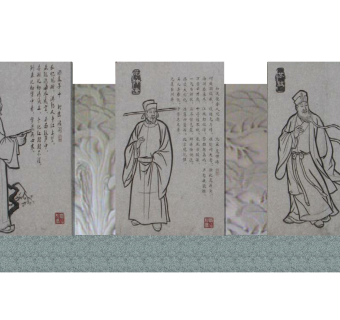 中式文化景观墙草图大师模型，文化景观墙sketchup模型下载