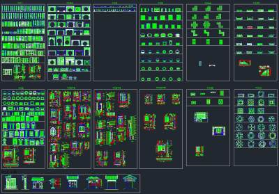 中式精品雕花图案CAD工程图纸合集，雕花图库cad施工图纸下载