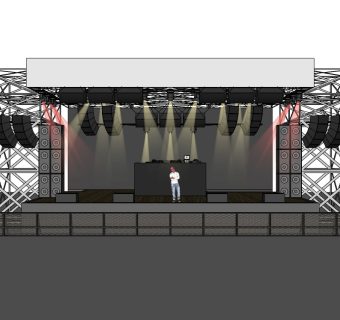 现代镜框式舞台草图大师模型，舞台skb模型分享