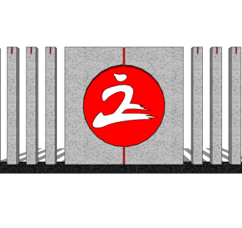 现代景观墙SU模型下载，景观墙skb模型分享