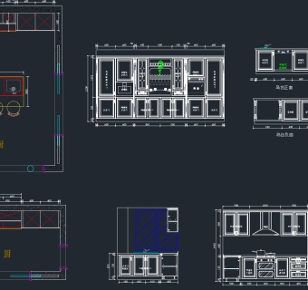 中式西式带中岛橱柜CAD图纸，中岛橱柜CAD图纸下载