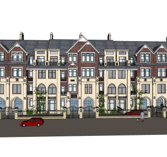 现代独栋别墅草图大师模型下载，独栋别墅sketchup模型