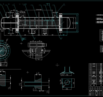 五款固定管板式换热器CAD图纸，换热器CAD设计图纸下载