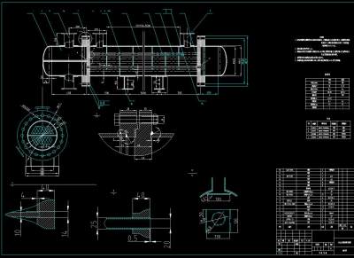 五款固定管板式换热器CAD图纸，换热器CAD设计图纸下载