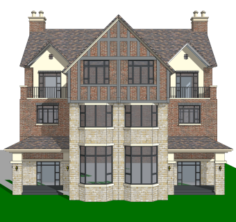 欧式独栋别墅草图大师模型，sketchup别墅su模型下载