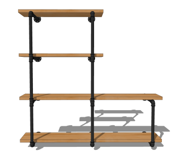 工业风壁柜草图大师模型，壁柜sketchup模型下载