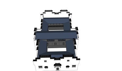 现代别墅外观草图大师模型，别墅外观sketchup模型免费下载