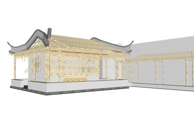 中式古建殿宇草图大师模型，古建殿宇sketchup模型免费下载