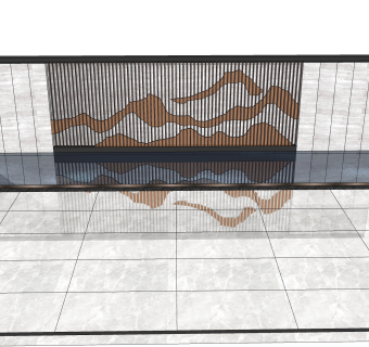 新中式景墙sketchup模型下载