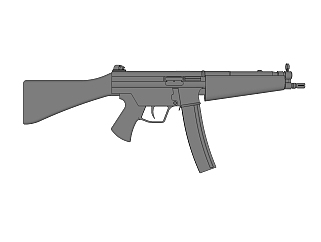 德国H&k公司MP5<em>冲锋</em>枪草图大师模型，<em>冲锋</em>枪SU模型下载