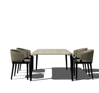 现代餐桌椅免费su模型，现代餐桌椅sketchup模型下载