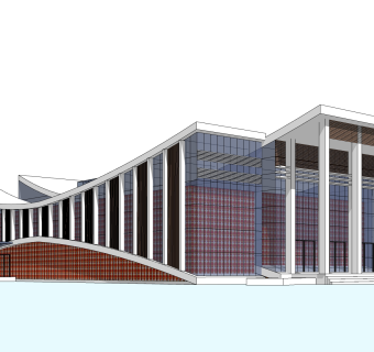 现代办公楼草图大师模型，办公楼sketchup模型免费下载