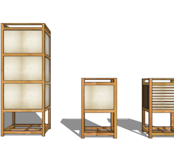 日式落地灯草图大师模型，落地灯skb模型分享