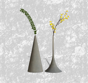 桉树插花su模型，文心兰花瓶花艺草图大师模型下载