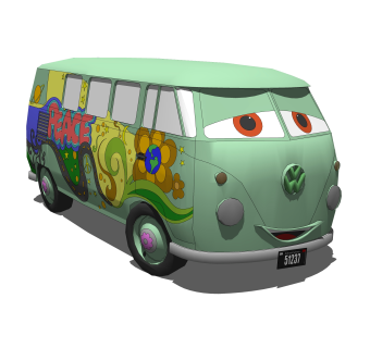 现代儿童小汽车草图大师模型，玩具su模型下载