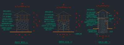 原创灯柱CAD施工图，灯柱CAD建筑图纸下载