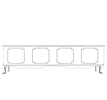 中式电视柜边柜草图大师模型，柜子组合sketchup模型下载