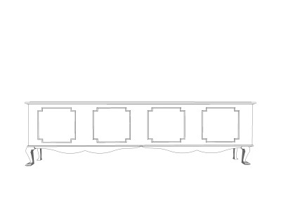 中式电视柜边柜草图大师模型，柜子组合sketchup模型下载