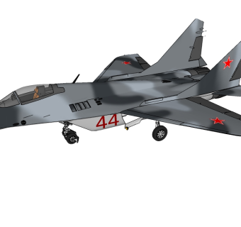 苏俄Mig-29米格-29战斗机 草图大师模型，苏俄Mig-29米格-29战斗机 su模型下载