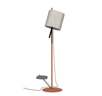 简约落地灯草图大师模型，原木蘑菇落地灯效果图su模型下载