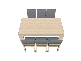 <em>北欧餐桌</em>椅su模型，餐桌椅草图大师模型下载