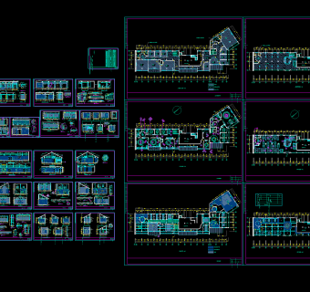 经典中式餐厅施工图，餐厅CAD图纸下载