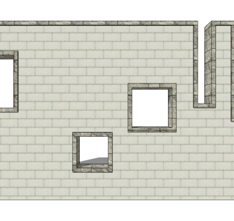 现代景观墙SU模型下载，景观墙skb模型分享