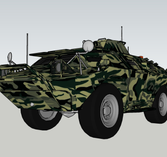 现代战车草图大师模型，战车sketchup模型