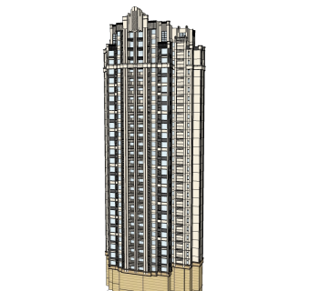 欧式住宅楼草图大师模型，住宅楼su模型下载