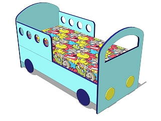 <em>现代儿童床</em>草图大师模型，儿童床su模型下载