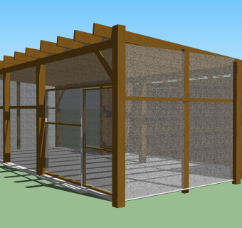 现代实木廊架草图大师模型，廊架sketchup模型下载