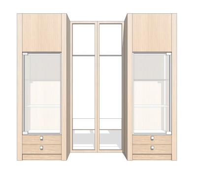 中式酒柜sketchup模型，酒柜草图大师模型下载