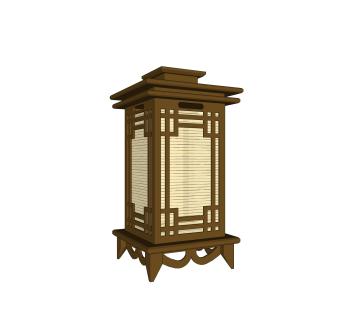 中式落地灯草图大师模型，落地灯su模型下载