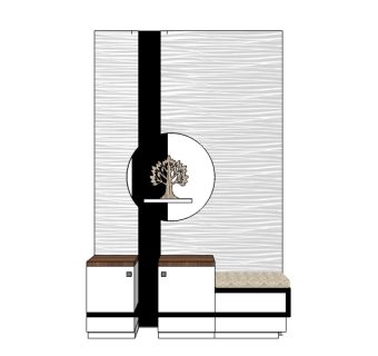 现代玄关柜草图大师模型，玄关柜su模型下载