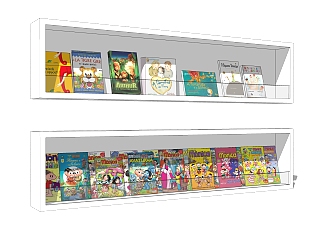 现代<em>儿童书柜</em>草图大师模型，书柜su模型下载