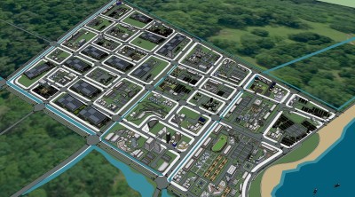 现代城市住宅规划免费su模型、城市规划草图大师模型下载